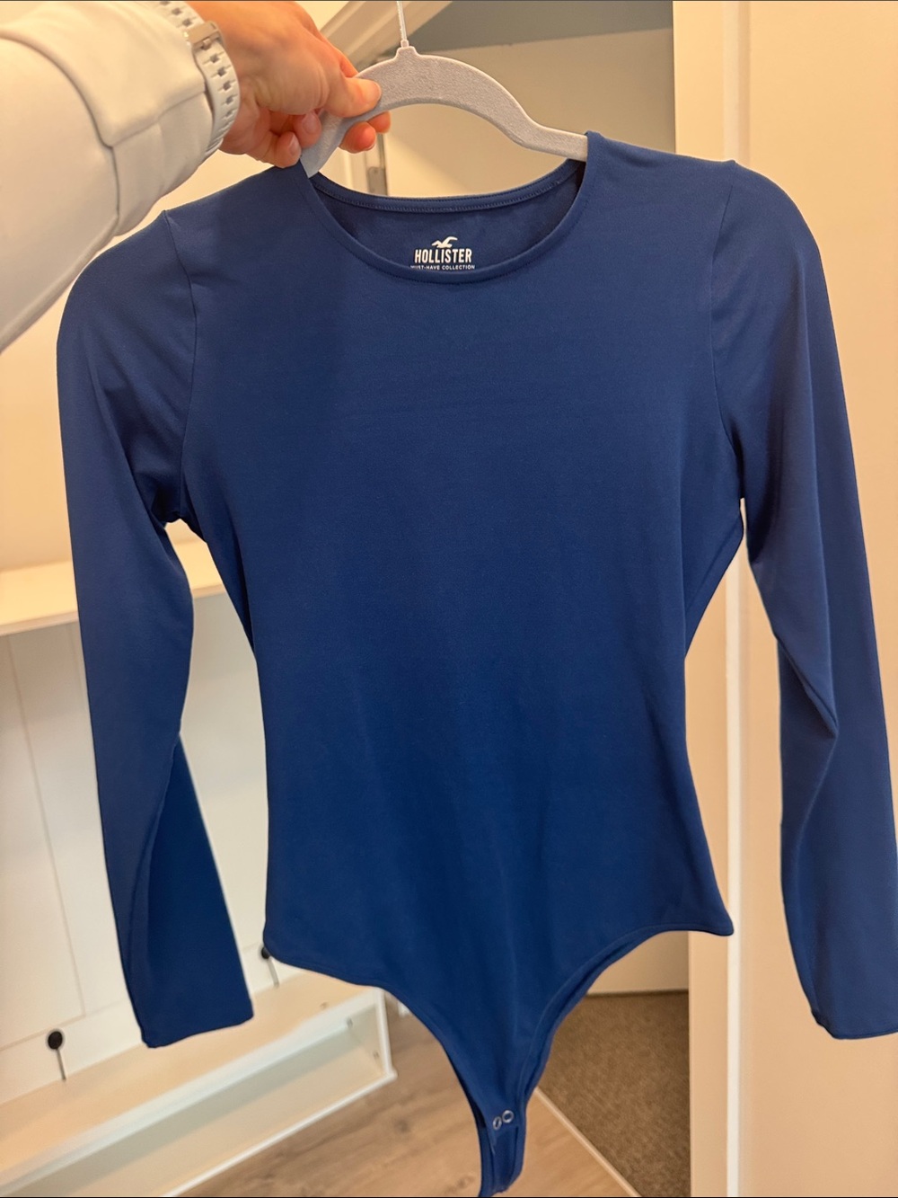 Hollister Navy Blue Long-Sleeve Bodysuit